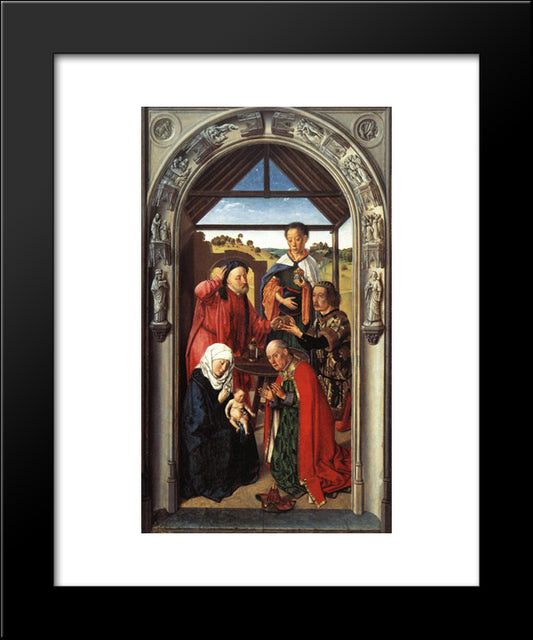 The Middle Panel Of The Pearl Of Brabant Adoration Of The Magi 20x24 Black Modern Wood Framed Art Print Poster by Bouts, Dirck