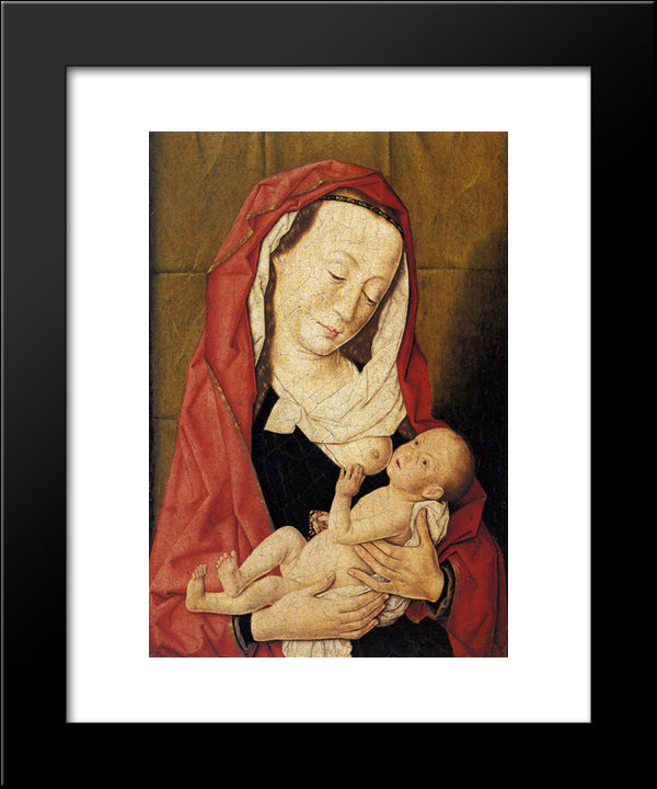 Virgin And Child 20x24 Black Modern Wood Framed Art Print Poster by Bouts, Dirck