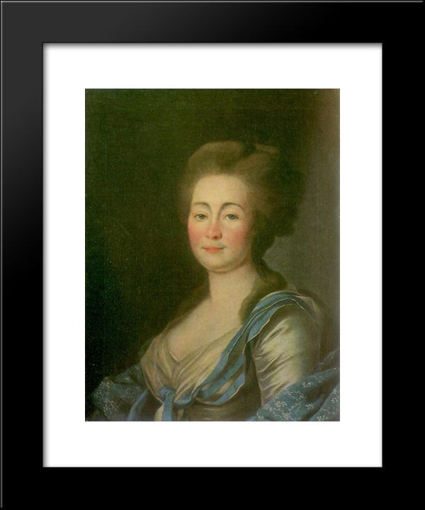 Anna Dorothea Louise Schmidt, Nee. Baroness Klossen 20x24 Black Modern Wood Framed Art Print Poster by Levitzky, Dmitry