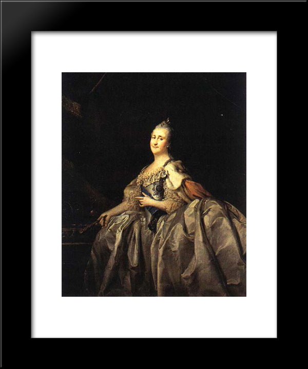 Catherine Ii 20x24 Black Modern Wood Framed Art Print Poster by Levitzky, Dmitry