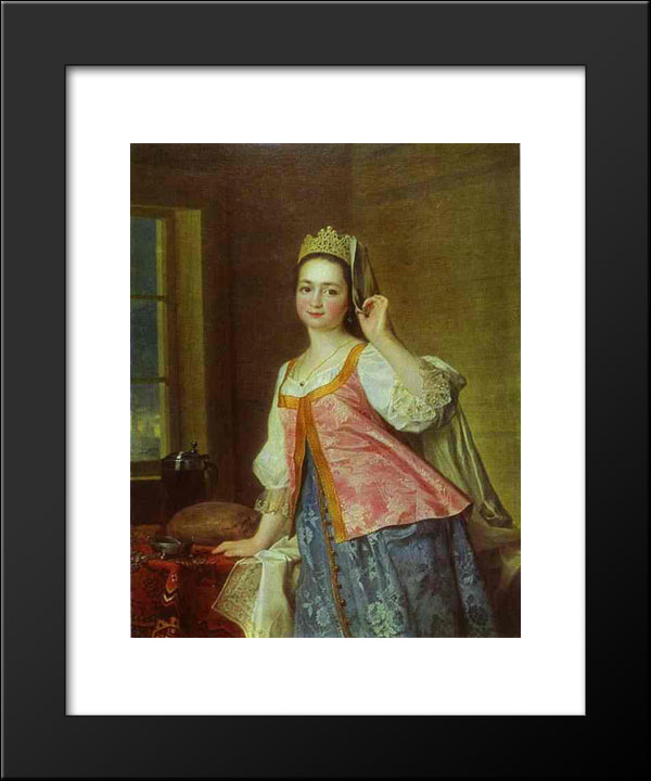 Portrait Of A. D. Levitzkaya, Artist S Daughter 20x24 Black Modern Wood Framed Art Print Poster by Levitzky, Dmitry