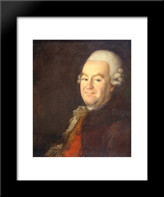 Portrait Of An Uknown Man 20x24 Black Modern Wood Framed Art Print Poster by Levitzky, Dmitry