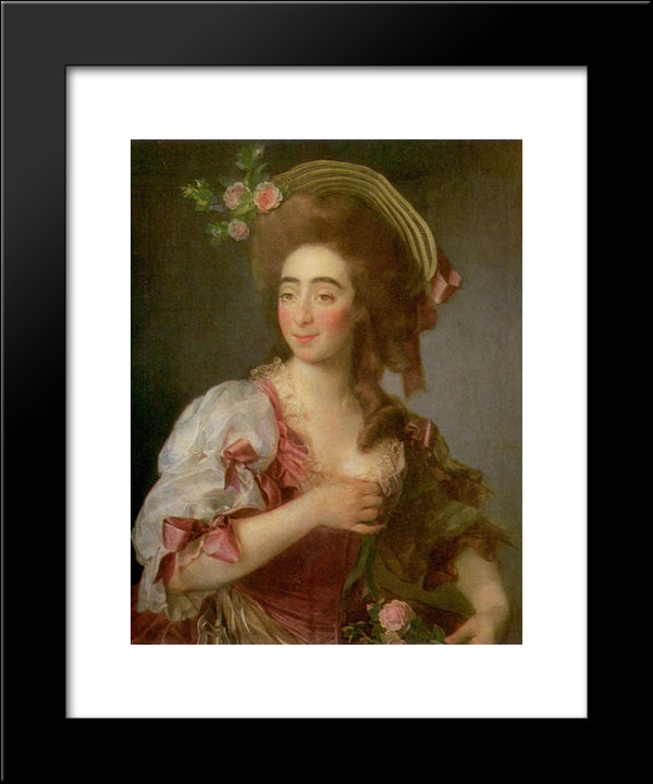 Portrait Of Anna Davia (D'Avia) Bernucci 20x24 Black Modern Wood Framed Art Print Poster by Levitzky, Dmitry