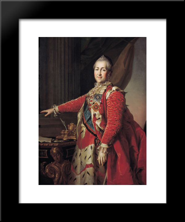 Portrait Of Catherine Ii 20x24 Black Modern Wood Framed Art Print Poster by Levitzky, Dmitry