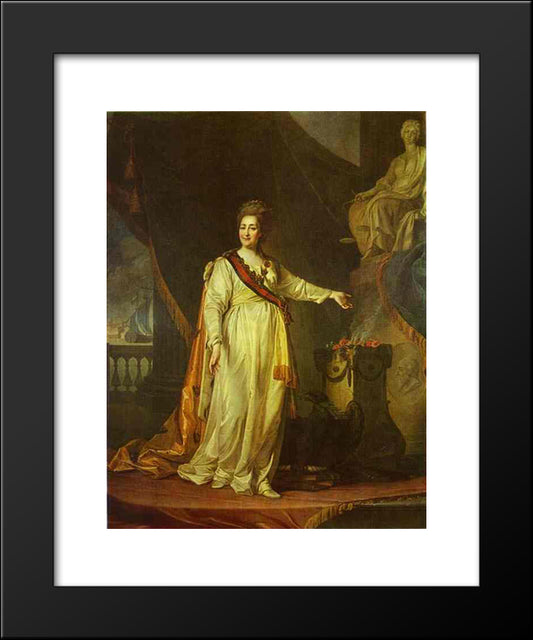 Portrait Of Catherine Ii As Legislator In The Temple Of The Goddess Of Justice 20x24 Black Modern Wood Framed Art Print Poster by Levitzky, Dmitry