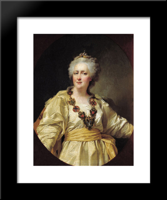 Portrait Of Catherine Ii Of Russia 20x24 Black Modern Wood Framed Art Print Poster by Levitzky, Dmitry
