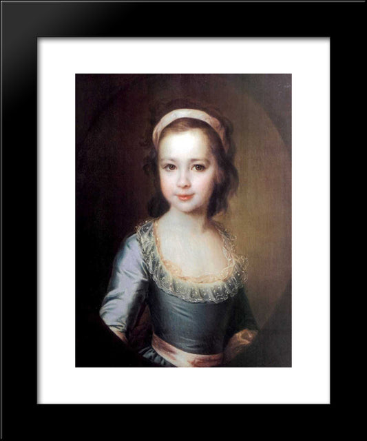 Portrait Of Countess Anna Vorontsova As A Child 20x24 Black Modern Wood Framed Art Print Poster by Levitzky, Dmitry
