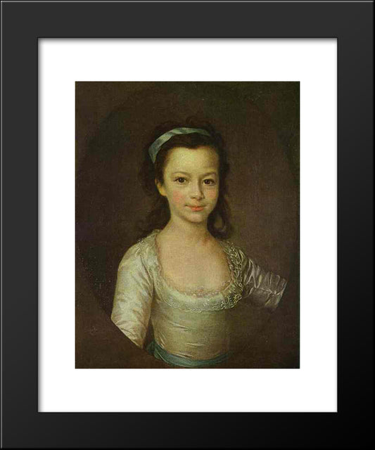 Portrait Of Countess Ekaterina Vorontsova As A Child 20x24 Black Modern Wood Framed Art Print Poster by Levitzky, Dmitry