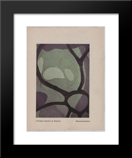 The Strange Influence Of Neptune (Surautomatism) 20x24 Black Modern Wood Framed Art Print Poster by Trost, Dolfi