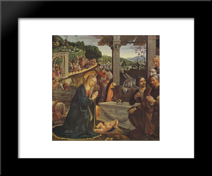 Adoration Of The Shepherds 20x24 Black Modern Wood Framed Art Print Poster by Ghirlandaio, Domenico