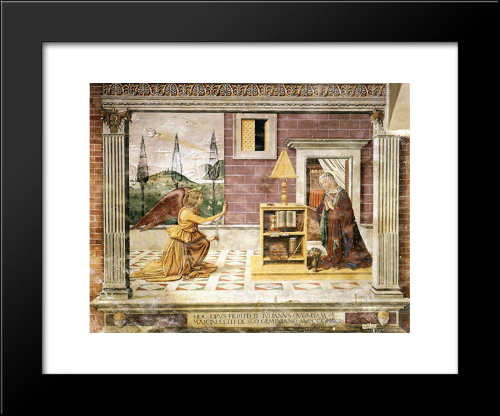 Annunciation 20x24 Black Modern Wood Framed Art Print Poster by Ghirlandaio, Domenico