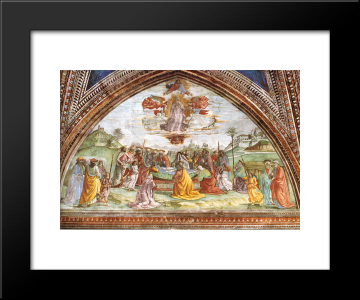 Death And Assumption Of The Virgin 20x24 Black Modern Wood Framed Art Print Poster by Ghirlandaio, Domenico