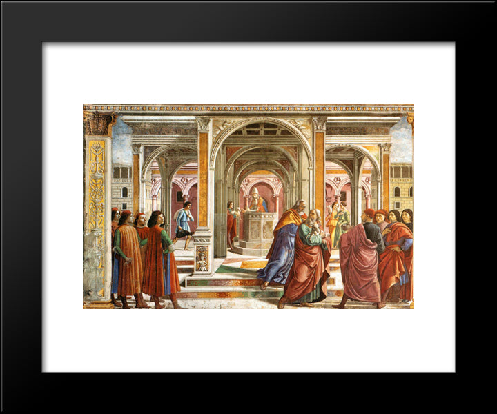 Expulsion Of Joachim 20x24 Black Modern Wood Framed Art Print Poster by Ghirlandaio, Domenico