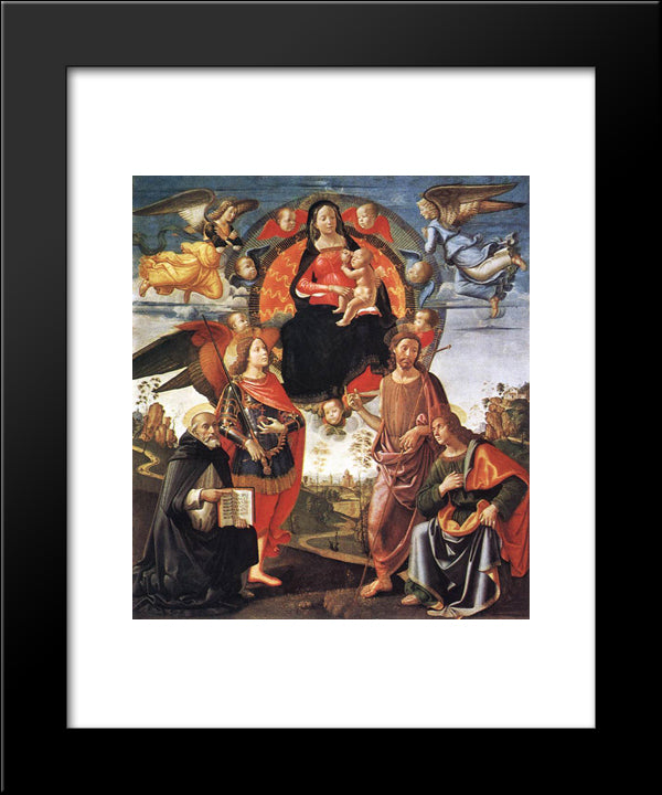 Madonna In Glory With Saints 20x24 Black Modern Wood Framed Art Print Poster by Ghirlandaio, Domenico