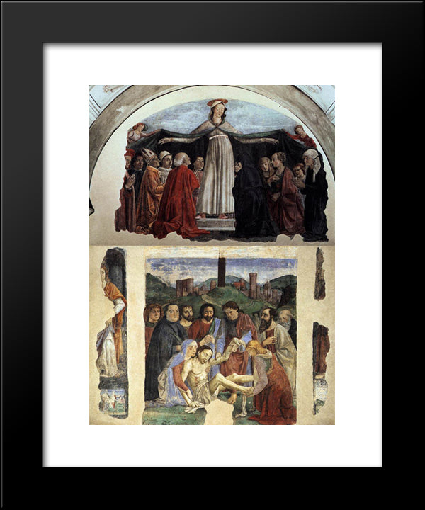 Madonna Of Mercy And Lamentation 20x24 Black Modern Wood Framed Art Print Poster by Ghirlandaio, Domenico