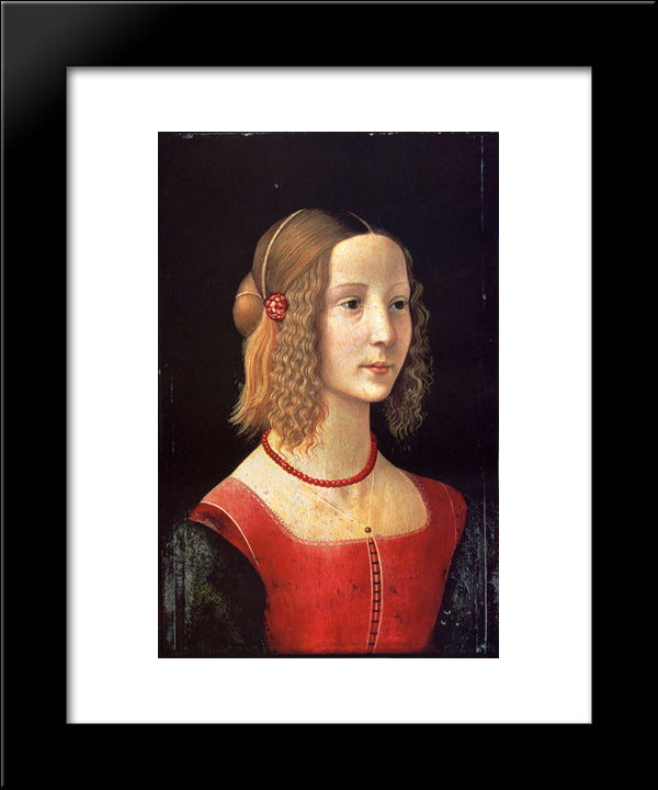 Portrait Of A Girl 20x24 Black Modern Wood Framed Art Print Poster by Ghirlandaio, Domenico