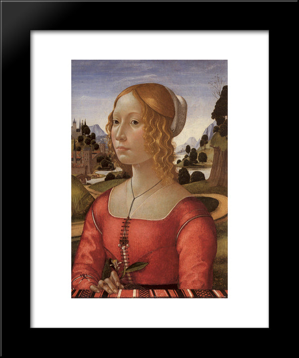 Portrait Of A Lady 20x24 Black Modern Wood Framed Art Print Poster by Ghirlandaio, Domenico