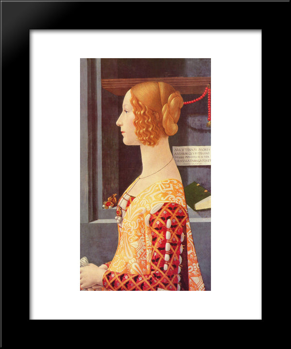 Portrait Of Giovanna Tornabuoni 20x24 Black Modern Wood Framed Art Print Poster by Ghirlandaio, Domenico