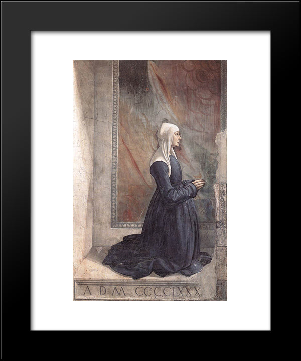 Portrait Of The Donor Nera Corsi Sassetti 20x24 Black Modern Wood Framed Art Print Poster by Ghirlandaio, Domenico