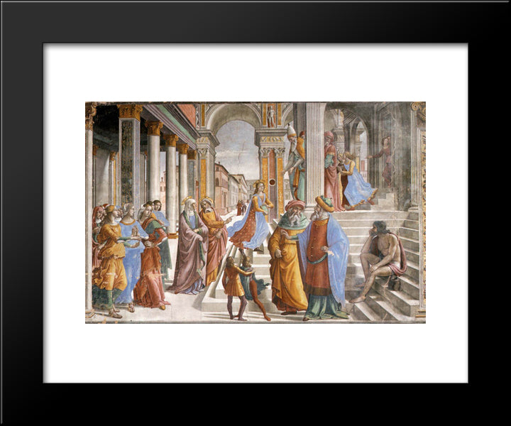 Presentation Of The Virgin 20x24 Black Modern Wood Framed Art Print Poster by Ghirlandaio, Domenico