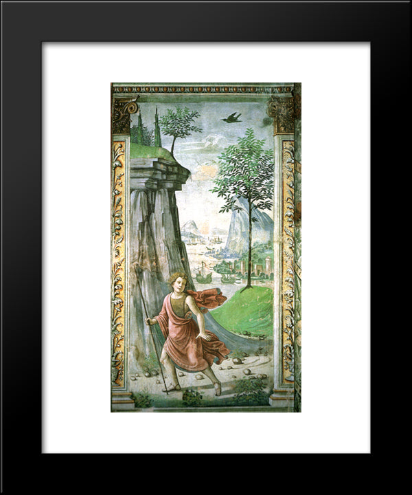 St. John The Baptist In The Desert 20x24 Black Modern Wood Framed Art Print Poster by Ghirlandaio, Domenico