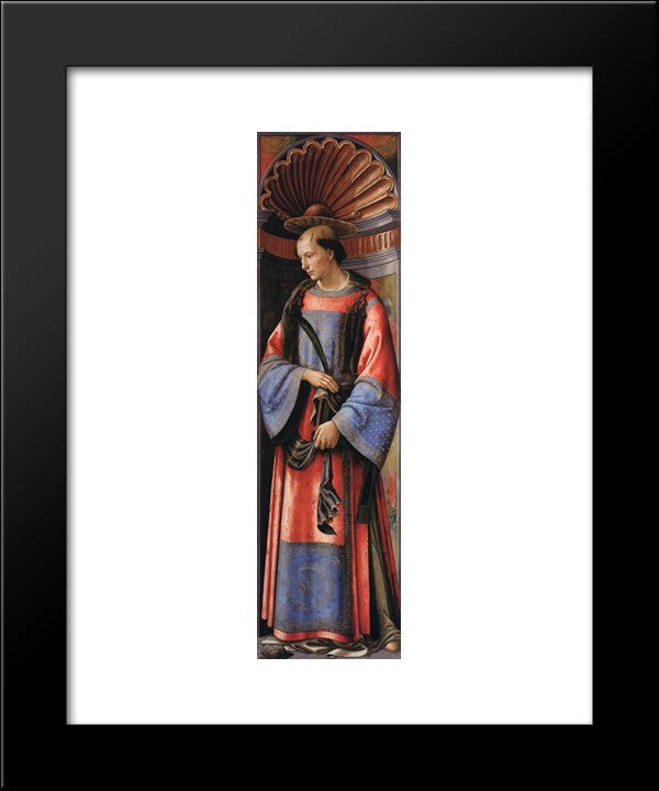 St. Stephen The Martyr 20x24 Black Modern Wood Framed Art Print Poster by Ghirlandaio, Domenico