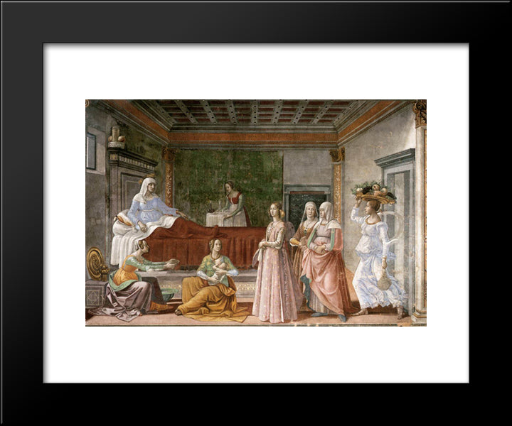 The Birth Of St. John The Baptist 20x24 Black Modern Wood Framed Art Print Poster by Ghirlandaio, Domenico