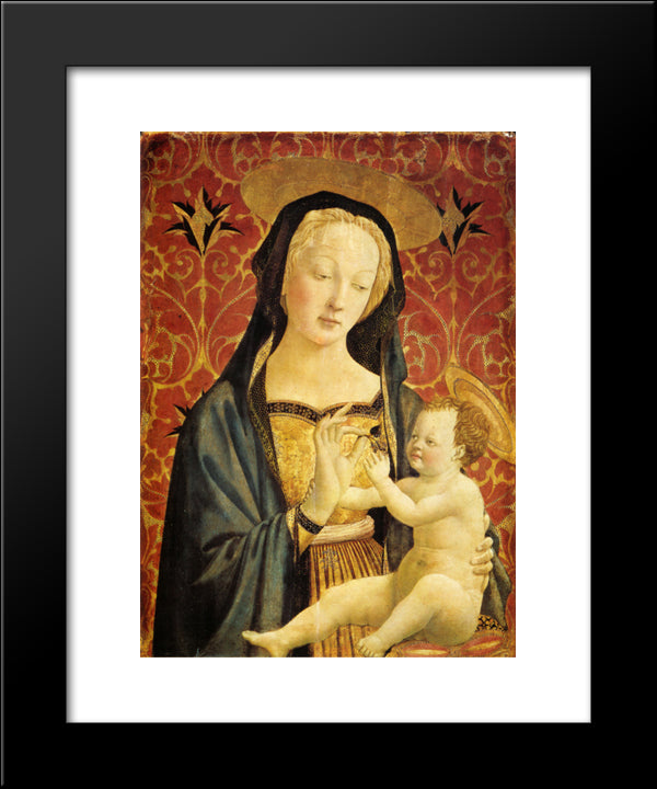 Madonna And Child 20x24 Black Modern Wood Framed Art Print Poster by Veneziano, Domenico