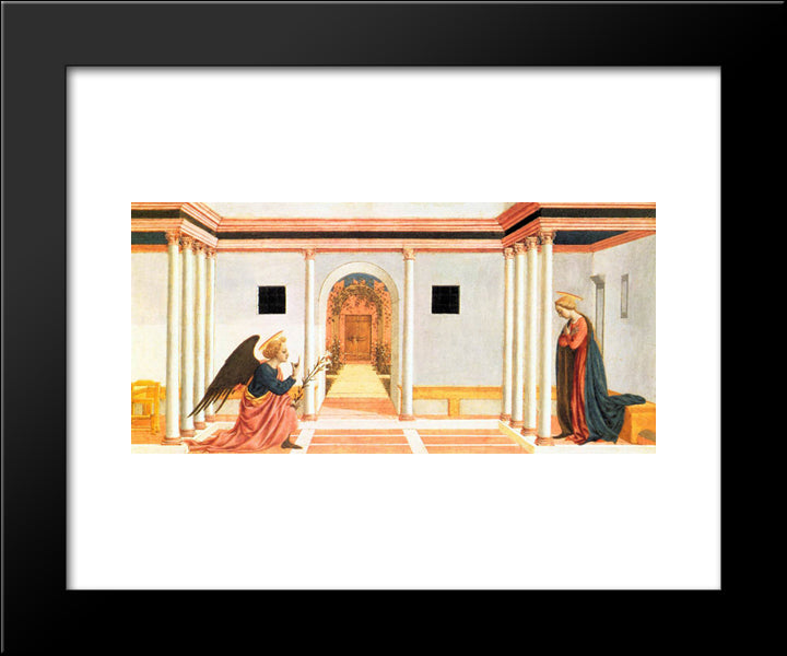 The Annunciation, Predella Panel From The St. Lucy Altarpiece 20x24 Black Modern Wood Framed Art Print Poster by Veneziano, Domenico