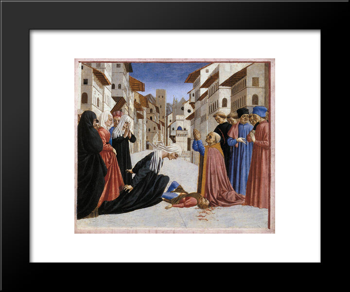 The Miracle Of St. Zenobius 20x24 Black Modern Wood Framed Art Print Poster by Veneziano, Domenico