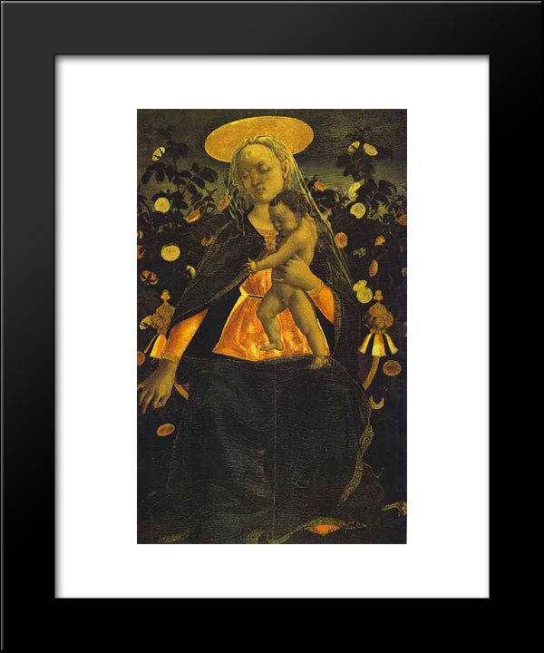 Virgin And Child 20x24 Black Modern Wood Framed Art Print Poster by Veneziano, Domenico