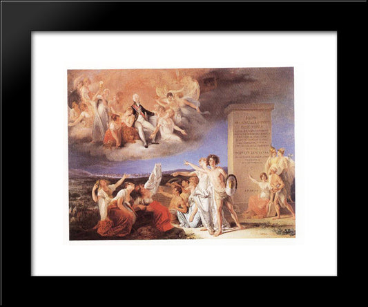 Allegory Of The Virtues Of King Joo Vi 20x24 Black Modern Wood Framed Art Print Poster by Sequeira, Domingos