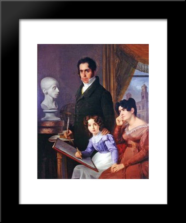 Fam­lia Barros 20x24 Black Modern Wood Framed Art Print Poster by Sequeira, Domingos