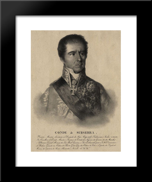Manuel Inacio Martins Pamplona Corte Real, Count Of Subserra 20x24 Black Modern Wood Framed Art Print Poster by Sequeira, Domingos