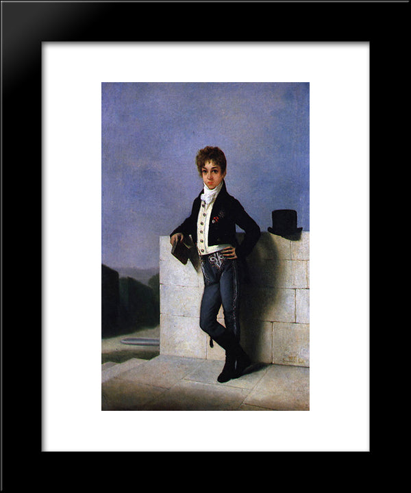 Retrato De Conde De Farrobo 20x24 Black Modern Wood Framed Art Print Poster by Sequeira, Domingos