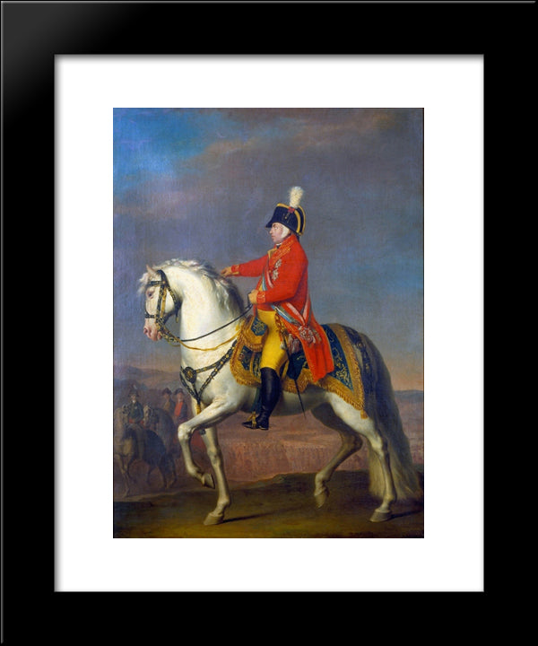 Retrato Equestre De Joo V De Portugal 20x24 Black Modern Wood Framed Art Print Poster by Sequeira, Domingos