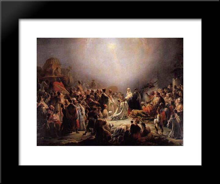 The Worship Of The Mages 20x24 Black Modern Wood Framed Art Print Poster by Sequeira, Domingos