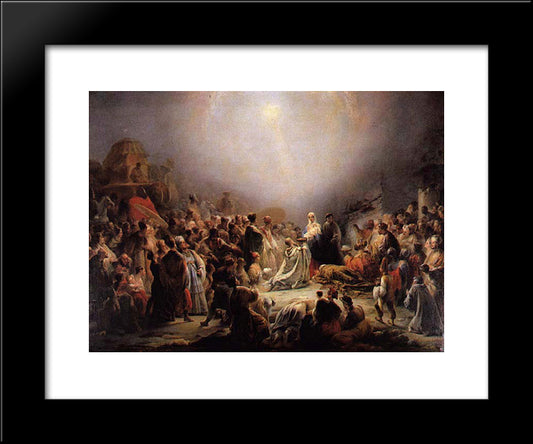 The Worship Of The Mages 20x24 Black Modern Wood Framed Art Print Poster by Sequeira, Domingos