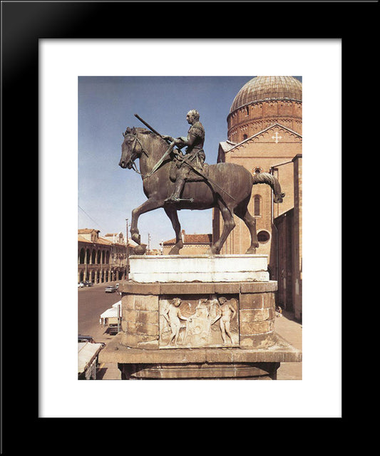Equestrian Statue Of Gattamelata At Padua 20x24 Black Modern Wood Framed Art Print Poster by Donatello