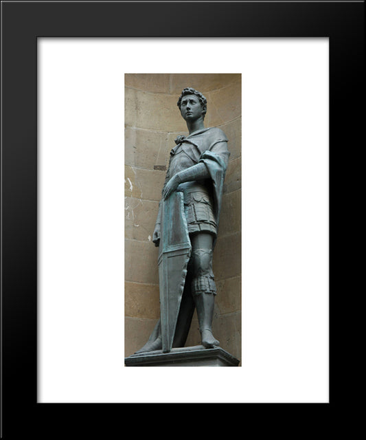 Statue Of St. George In Orsanmichele, Florence 20x24 Black Modern Wood Framed Art Print Poster by Donatello
