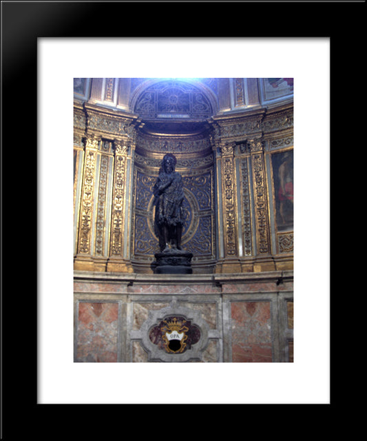 Statue Of St. John The Baptist In The Duomo Di Siena 20x24 Black Modern Wood Framed Art Print Poster by Donatello