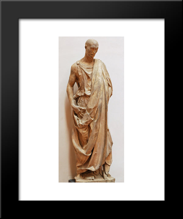 Zuccone (Statue Of The Prophet Habakkuk) 20x24 Black Modern Wood Framed Art Print Poster by Donatello