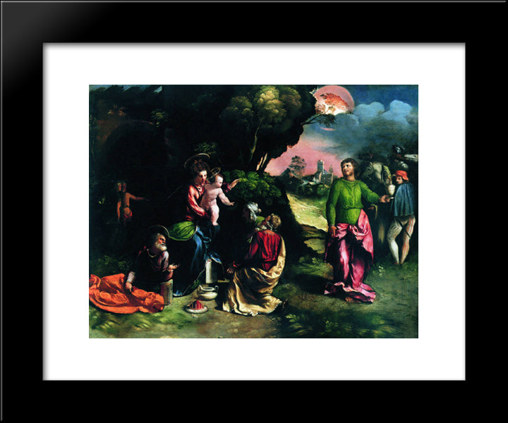 Adoration Of The Magi 20x24 Black Modern Wood Framed Art Print Poster by Dosso Dossi
