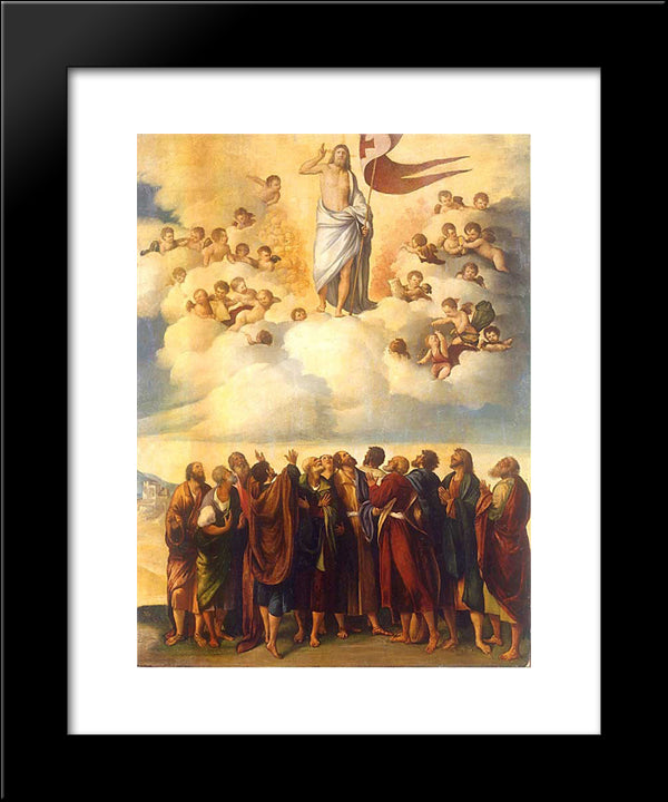 Ascension Of Christ 20x24 Black Modern Wood Framed Art Print Poster by Dosso Dossi