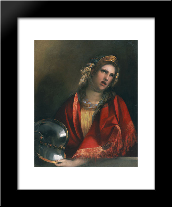 Didone 20x24 Black Modern Wood Framed Art Print Poster by Dosso Dossi