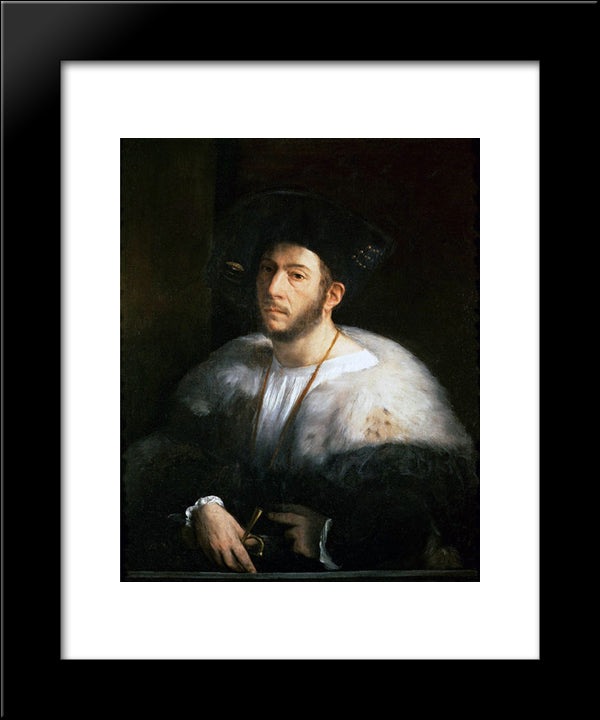 Portrait Of A Man (Probably Cesare Borgia) 20x24 Black Modern Wood Framed Art Print Poster by Dosso Dossi