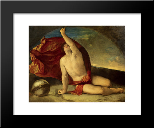 Sapiente Con Compasso E Globo 20x24 Black Modern Wood Framed Art Print Poster by Dosso Dossi
