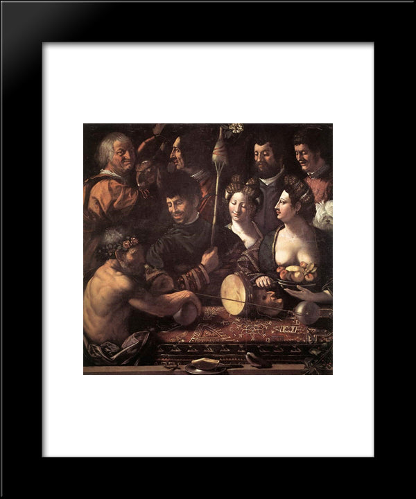 Witchcraft (Allegory Of Hercules) 20x24 Black Modern Wood Framed Art Print Poster by Dosso Dossi