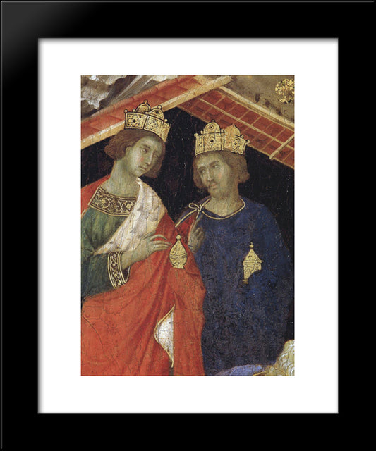 Adoration Of The Magi (Fragment) 20x24 Black Modern Wood Framed Art Print Poster by Duccio