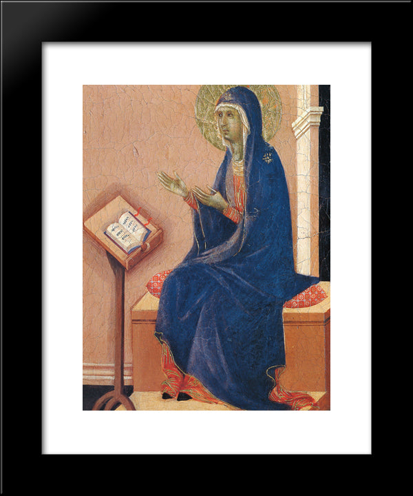 Annunciation (Fragment) 20x24 Black Modern Wood Framed Art Print Poster by Duccio